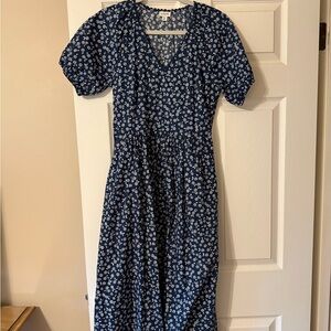 J Crew Floral Blue Dress